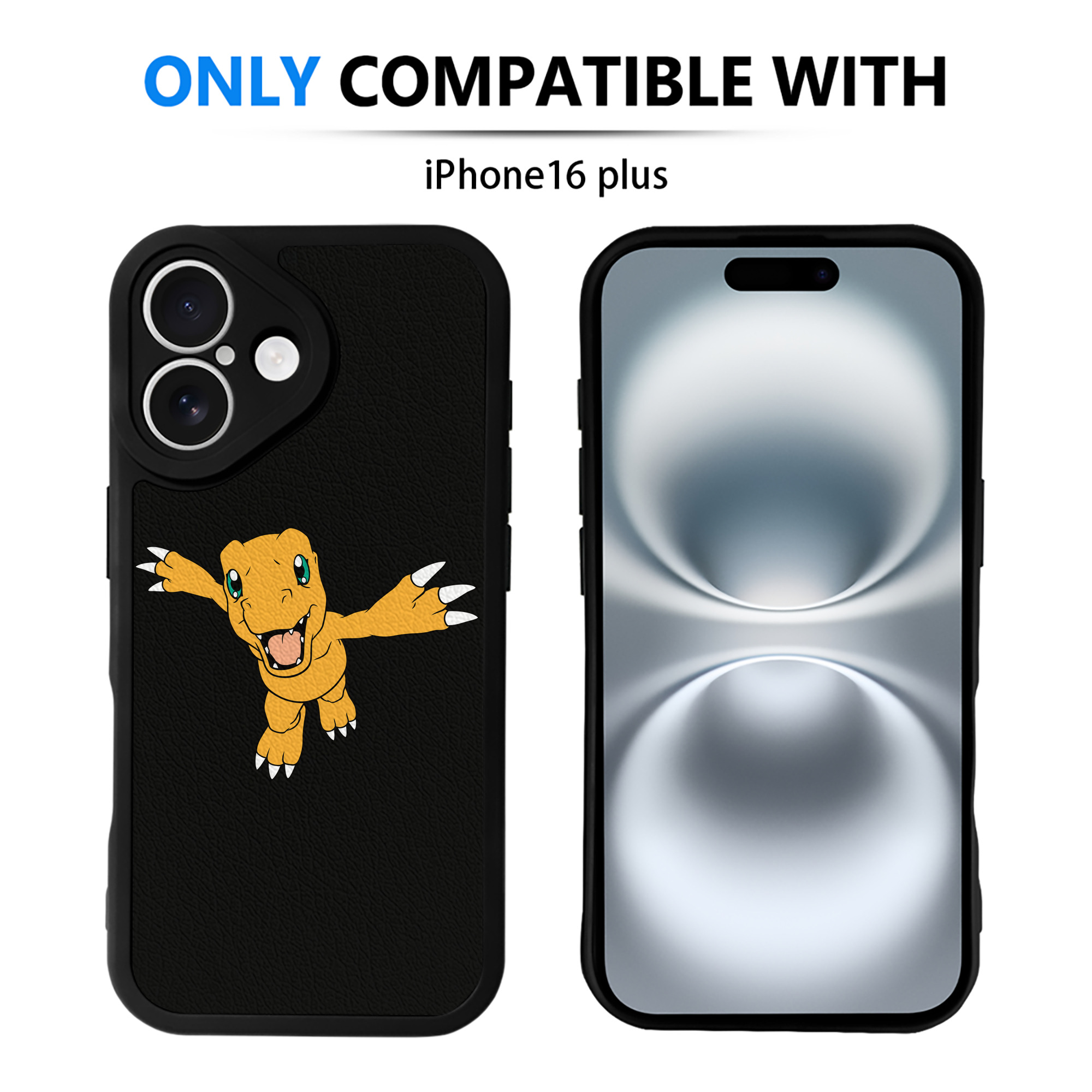 （画像用） Digimon デジタルモンスター/デジモン 【iPhone 16シリーズ対応】シリコンスマホケース（レザー調） 材質：シリコン